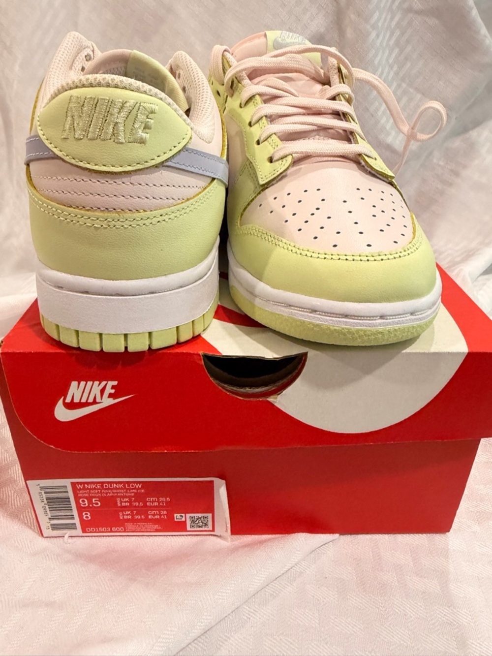 Nike Dunk Low Pastel Pink & Lime Green Sneakers
